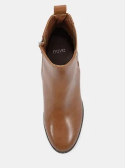 Bruin - Novo Wide Fit Jessie Block Heel V Chelsea Ankle Boots