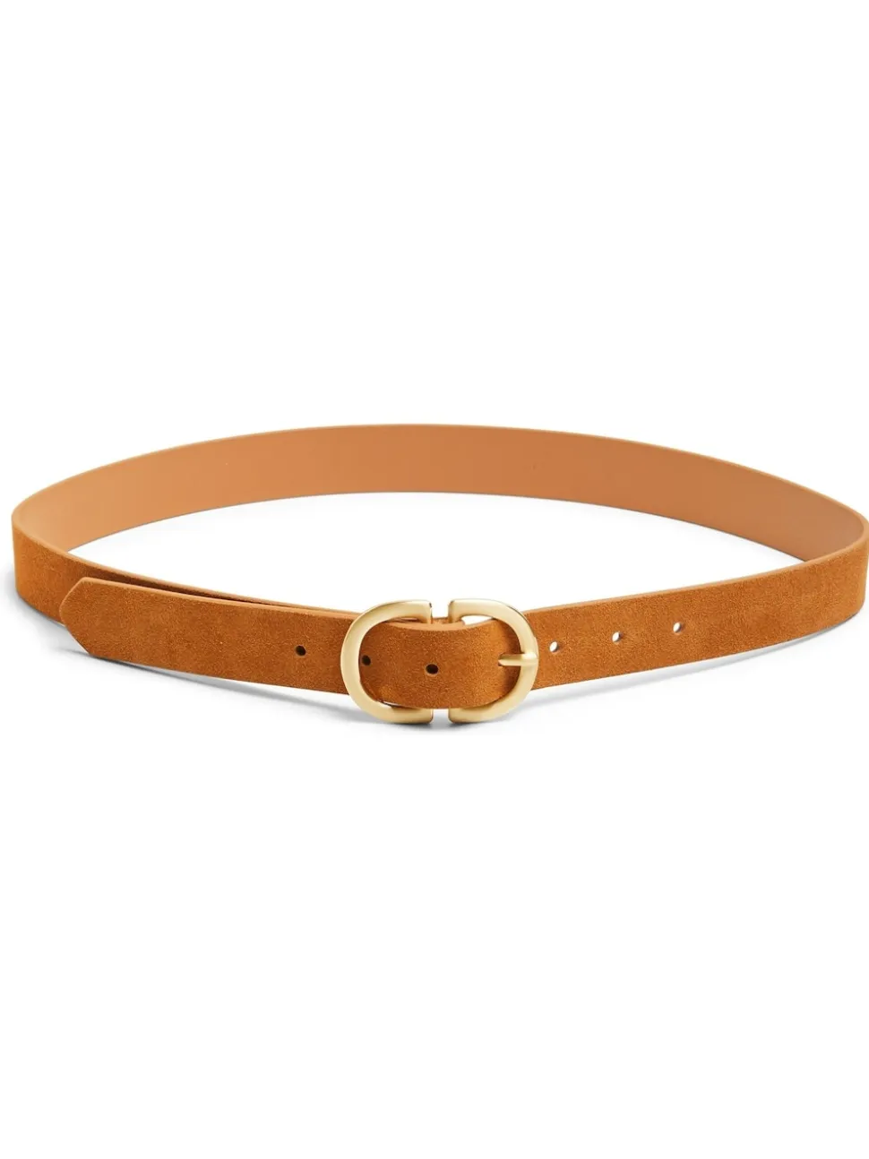 Bruin - PIECES suède riem met gesp