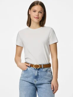 Bruin - PIECES suède riem met gesp