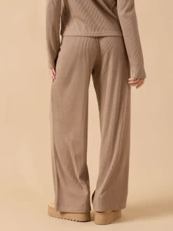 Bruin - PixieGirl Petite Ribbed Wide Leg Joggers