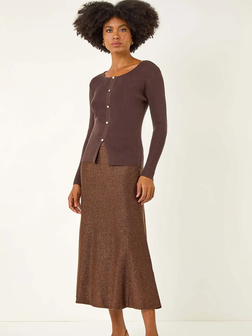 Bruin - Roman Shimmer Knit Midi Skirt
