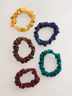 Bruin - Set van 5 scrunchies