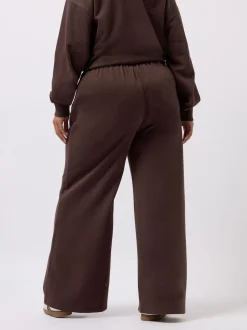 Bruin - Yours Curve joggingbroek met wijde pijpen