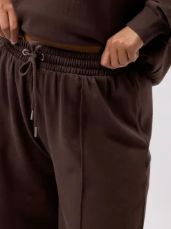 Bruin - Yours Curve joggingbroek met wijde pijpen
