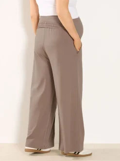 Bruin - Yours Curve Maternity Wide Leg Joggers With Pockets