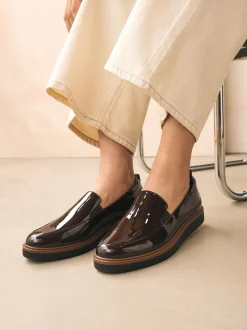 Bruin gepantenteerd - Forever Comfort® Slip On Clean Chunky Sole Loafers