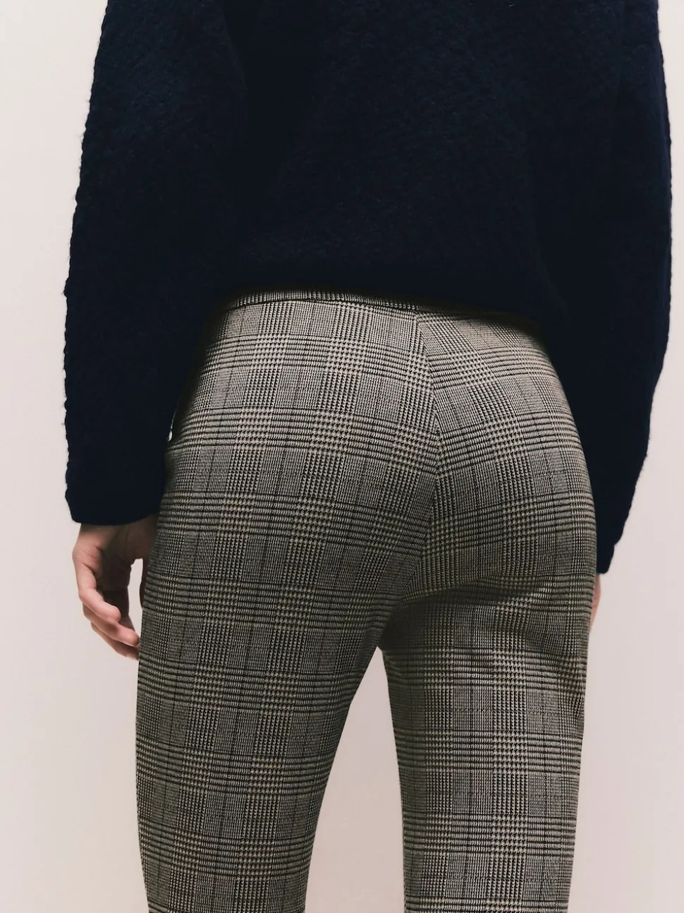 Bruin geruit - Legging van ponte-stof