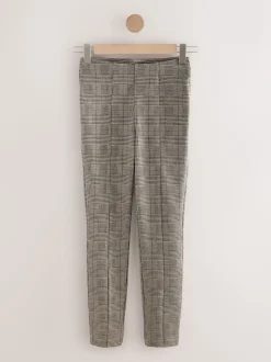 Bruin geruit - Legging van ponte-stof