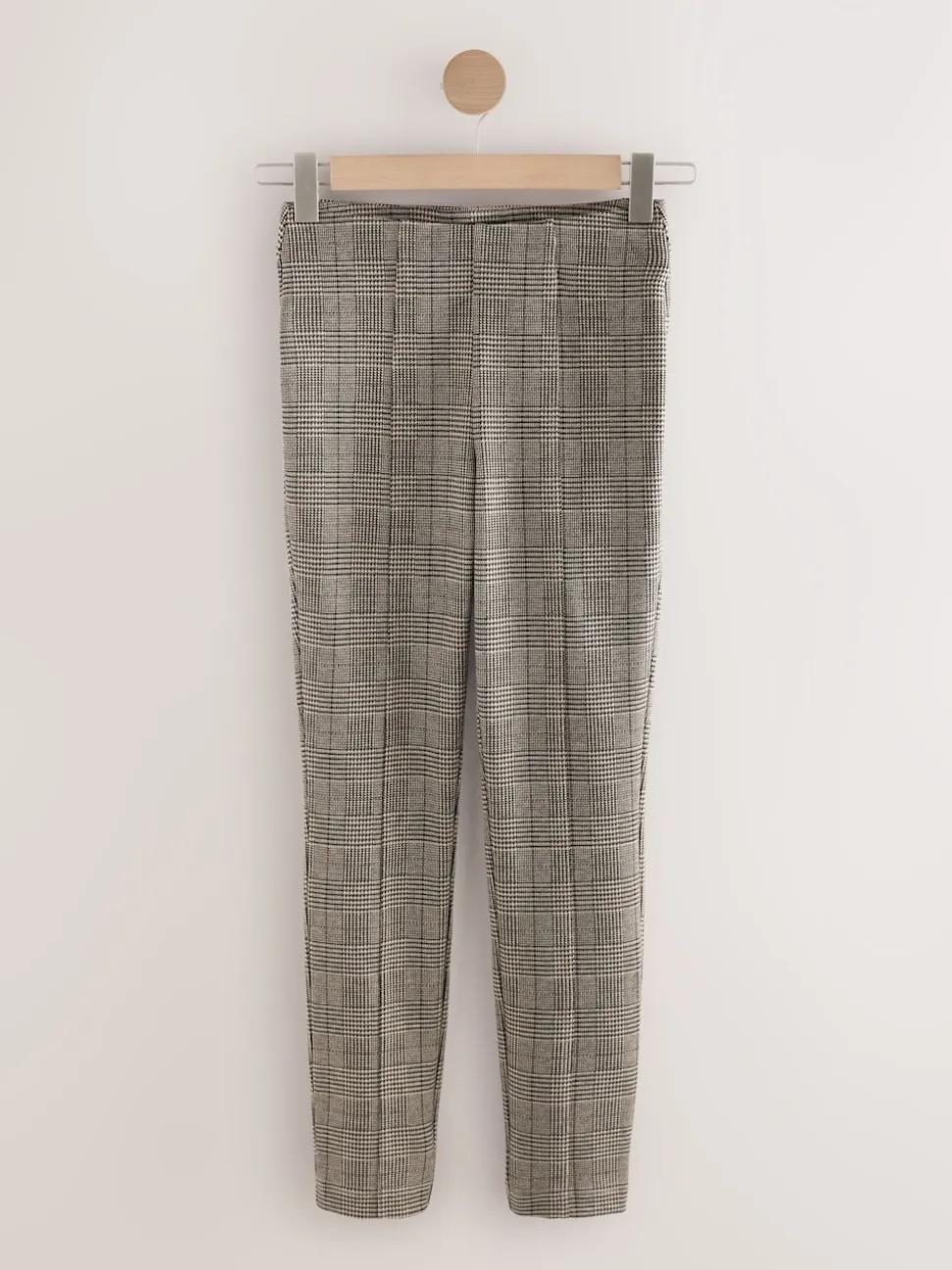 Bruin geruit - Legging van ponte-stof