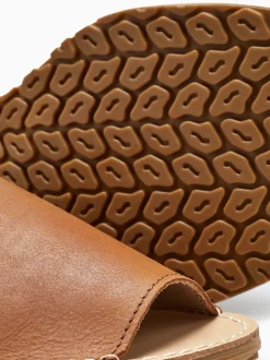 Bruin leer - Leren strandsandalen