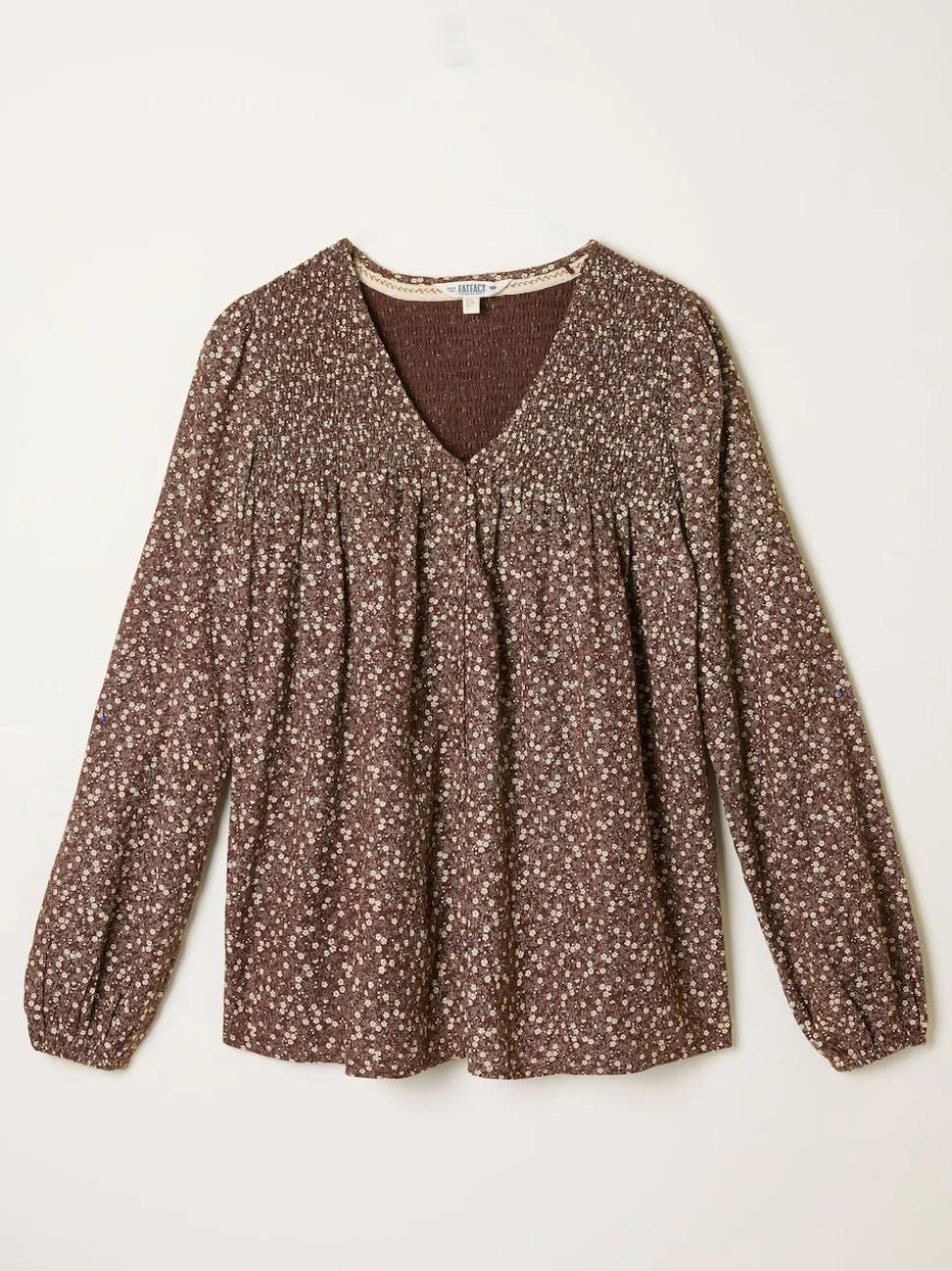 Bruin met fijne print - FatFace Blouse
