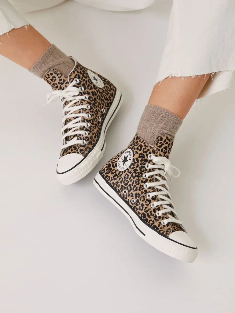 Bruin met luipaardprint - Converse Chuck Taylor Suede All Over High Trainers