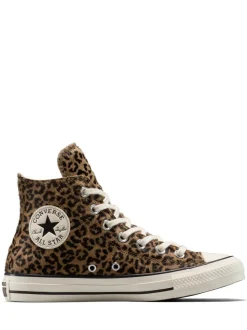 Bruin met luipaardprint - Converse Chuck Taylor Suede All Over High Trainers
