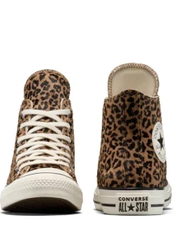 Bruin met luipaardprint - Converse Chuck Taylor Suede All Over High Trainers