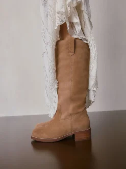 Bruin suède - Forever Comfort® kniehoge instaplaarzen