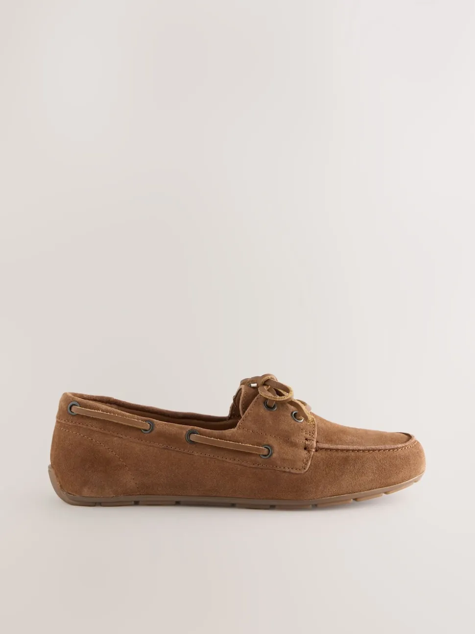 Bruin suède - Leren bootschoenen met ronde neus