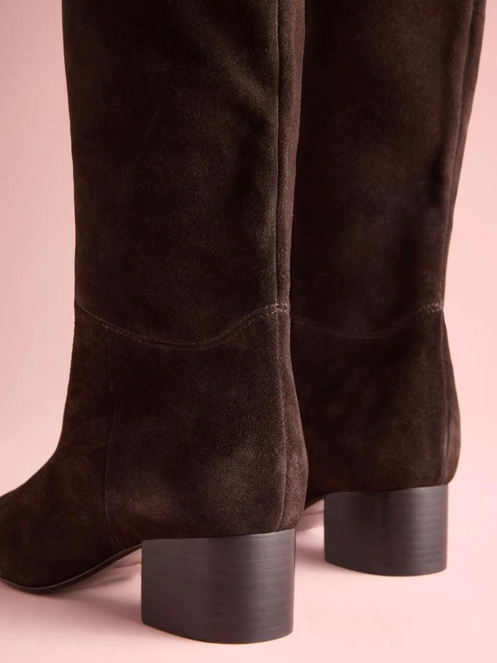 Bruin suède - Tabitha Simmons x Next Cassidy Knee High Block Heel Boots