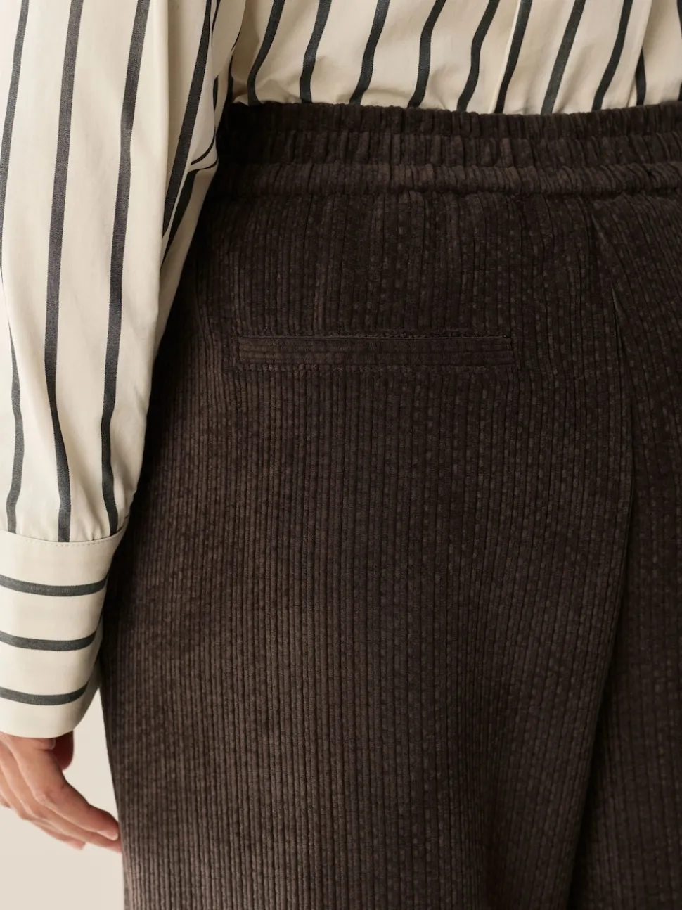 Bruin/khaki - Wide Leg Soft Cord Trousers 2 Pack