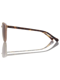 Camel/tortoise bruin - Ted Baker - Klassieke zonnebril met ronde ogen