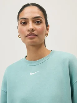 Cannon Blauw - Nike - Oversized fleece sweatshirt met ronde hals