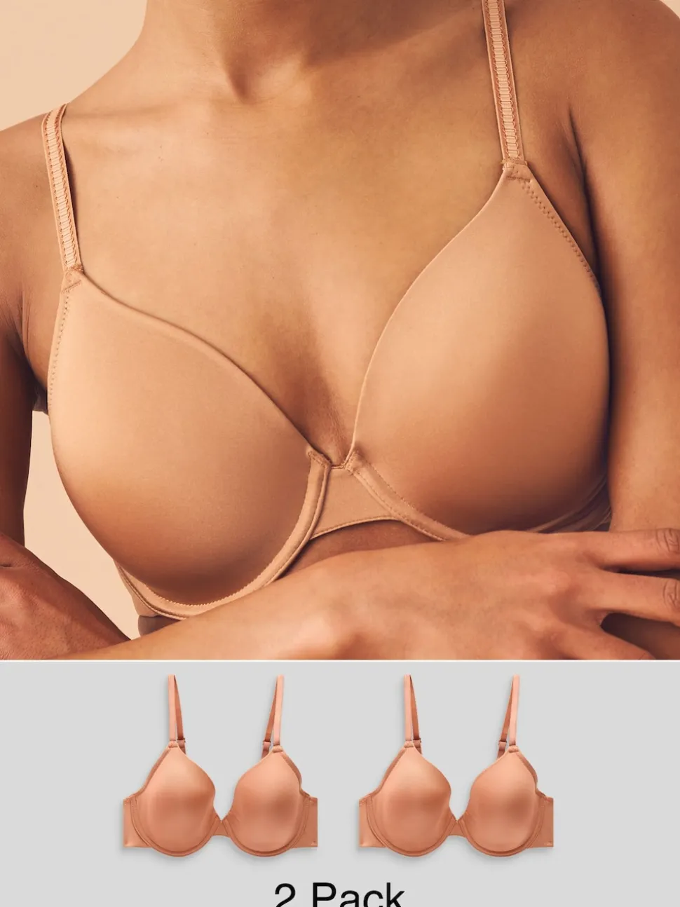 Caramel-nude - A-E Afvlakkende Ultimate Comfort Beha's 2 Verpakking
