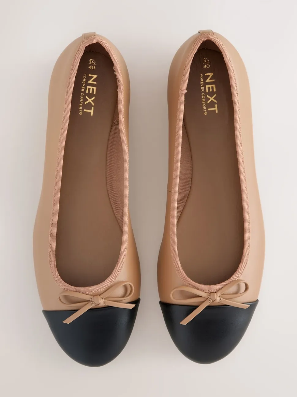Caramel-nude - Ballerina's met ronde neus