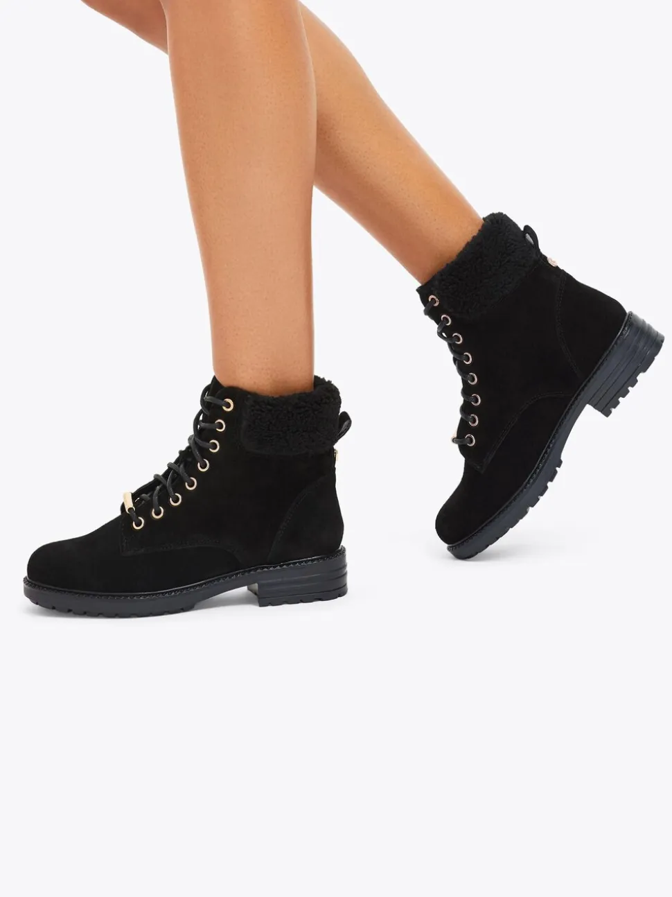 Carvela Comfort Black Russ Lace Up Boots