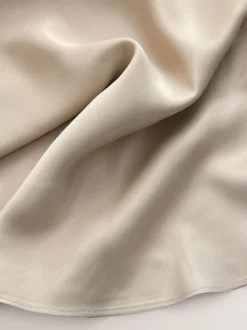 Champagne-goud - Satijnen midirok