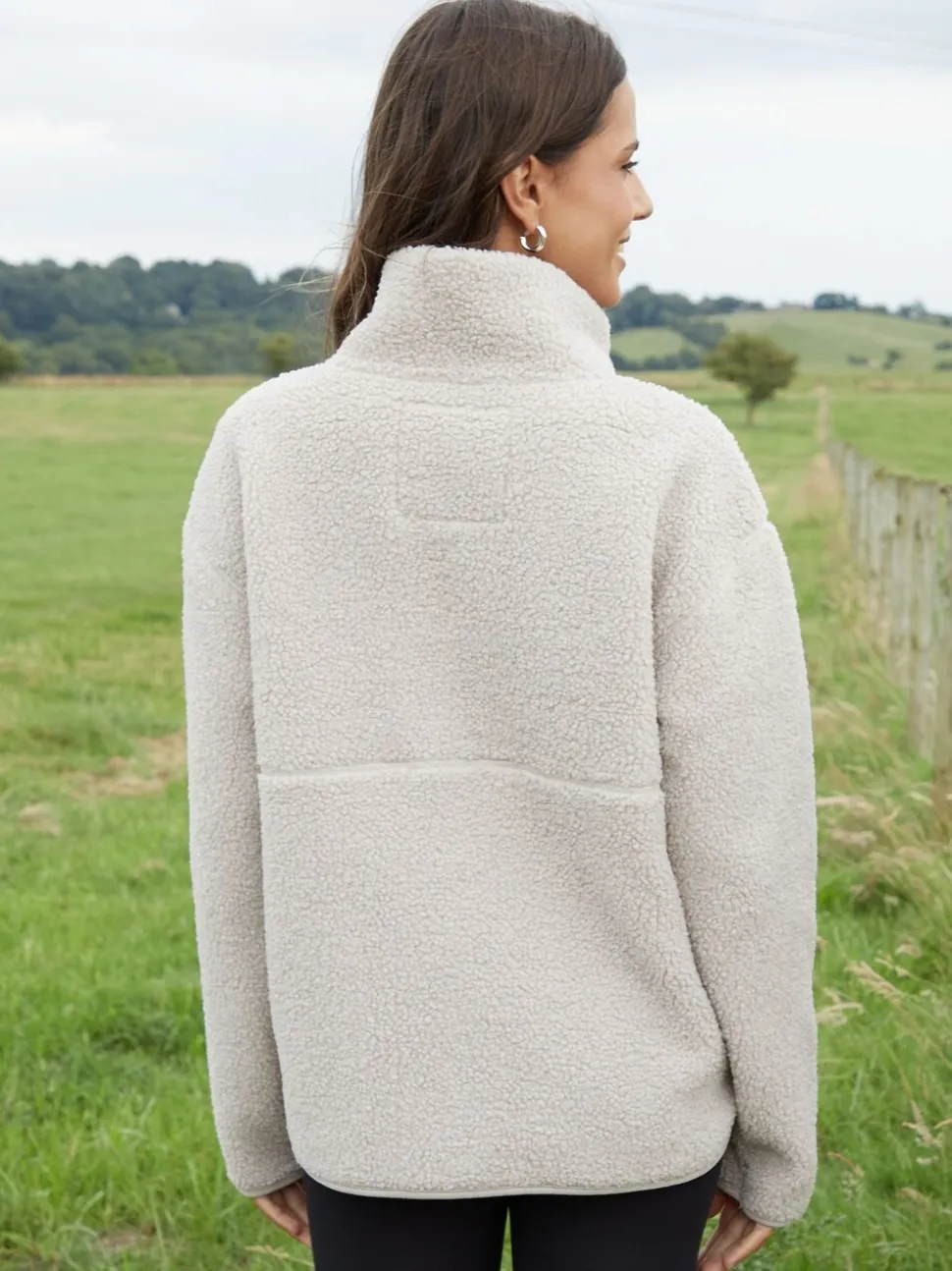 Champignon - Threadbare borgfleece met korte rits