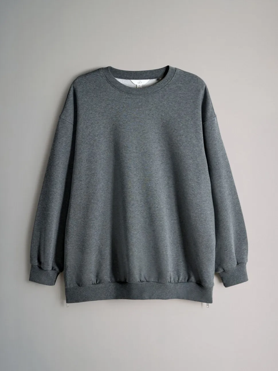Charcoal Marl/Cream - The Set 2 Pack Longline Crew Neck Sweatshirt