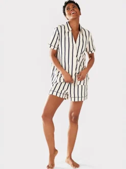 Chelsea Peers 100% Cotton Stripe Short Pyjamas Set
