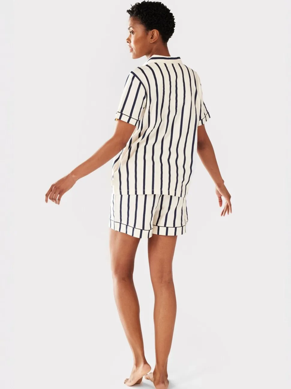 Chelsea Peers 100% Cotton Stripe Short Pyjamas Set