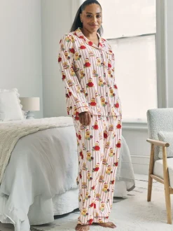 Chelsea Peers Cotton Chip the Christmas Cockapoo Dog Print Long Pyjamas Set
