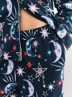 Chelsea Peers Cotton Mystic Moon Print Long Pyjamas Set
