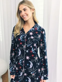 Chelsea Peers Cotton Mystic Moon Print Long Pyjamas Set