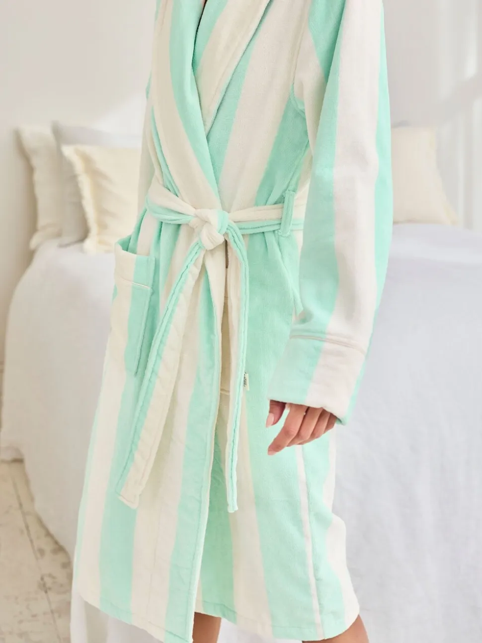 Chelsea Peers Cotton Towelling Stripe Dressing Gown