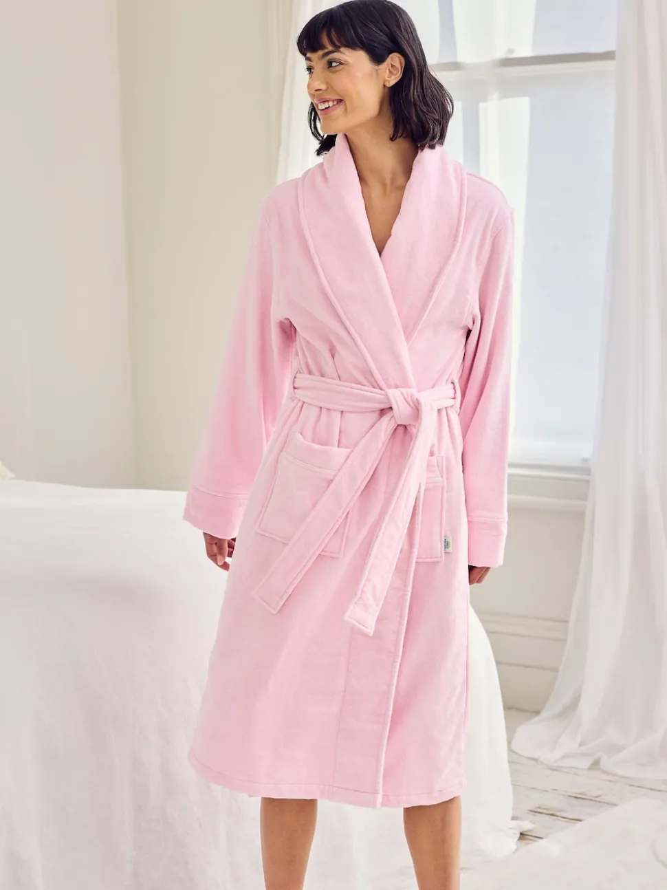 Chelsea Peers Cotton Towelling Embroidered Good Morning Dressing Gown