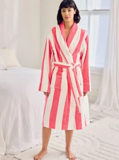 Chelsea Peers Cotton Towelling Stripe Dressing Gown