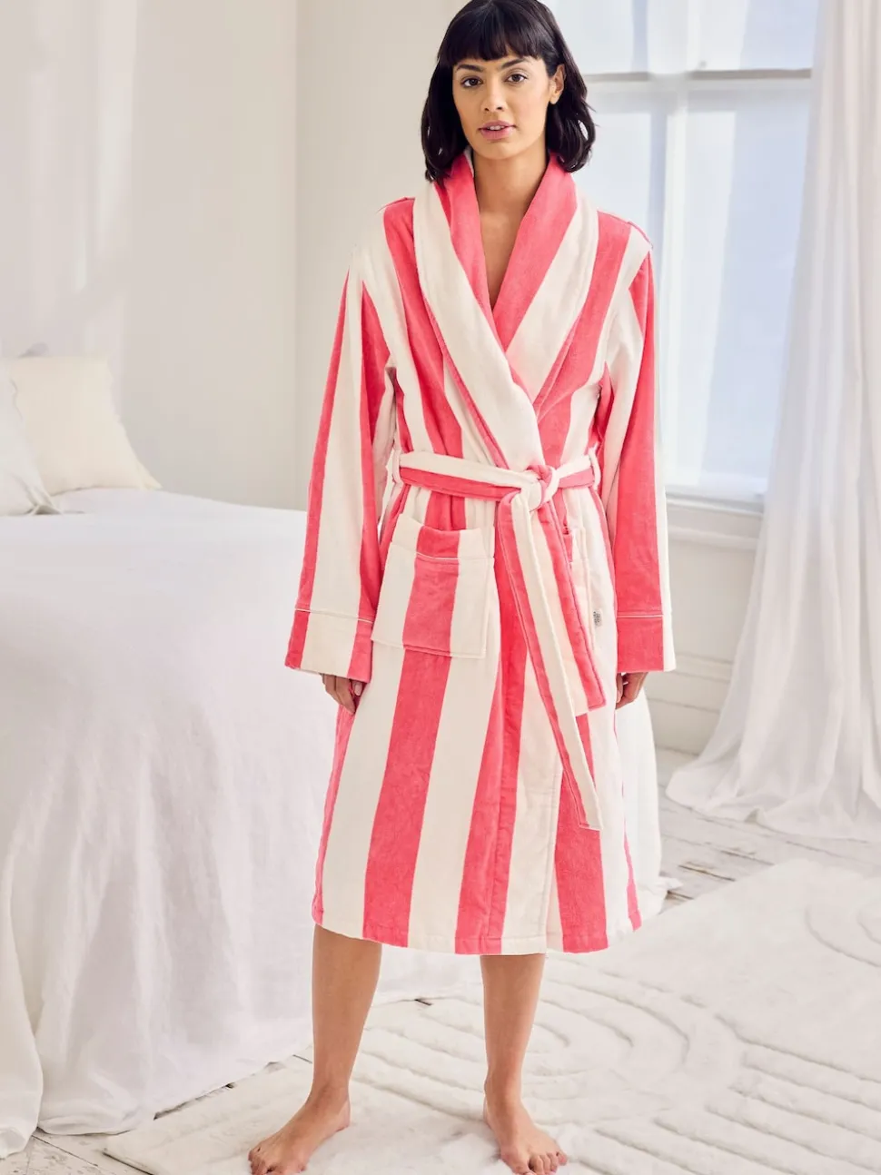 Chelsea Peers Cotton Towelling Stripe Dressing Gown