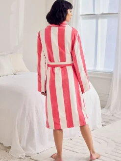 Chelsea Peers Cotton Towelling Stripe Dressing Gown