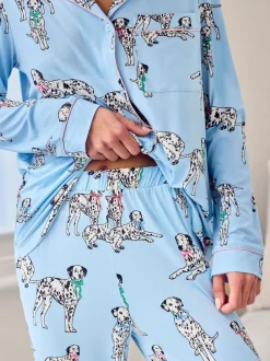 Chelsea Peers Dalmation Dogs Print Long Pyjamas Set