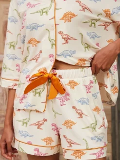 Chelsea Peers Dinosaur Print Long Pyjama Set