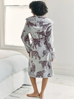 Chelsea Peers Fleece Burnout Tiger Dressing Gown