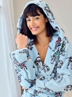 Chelsea Peers Fleece Dalmatian Dogs Print Dressing Gown