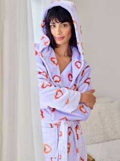 Chelsea Peers Fleece Shrimp Heart Print Dressing Gown