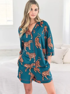 Chelsea Peers Tiger Print Long Pyjamas Set