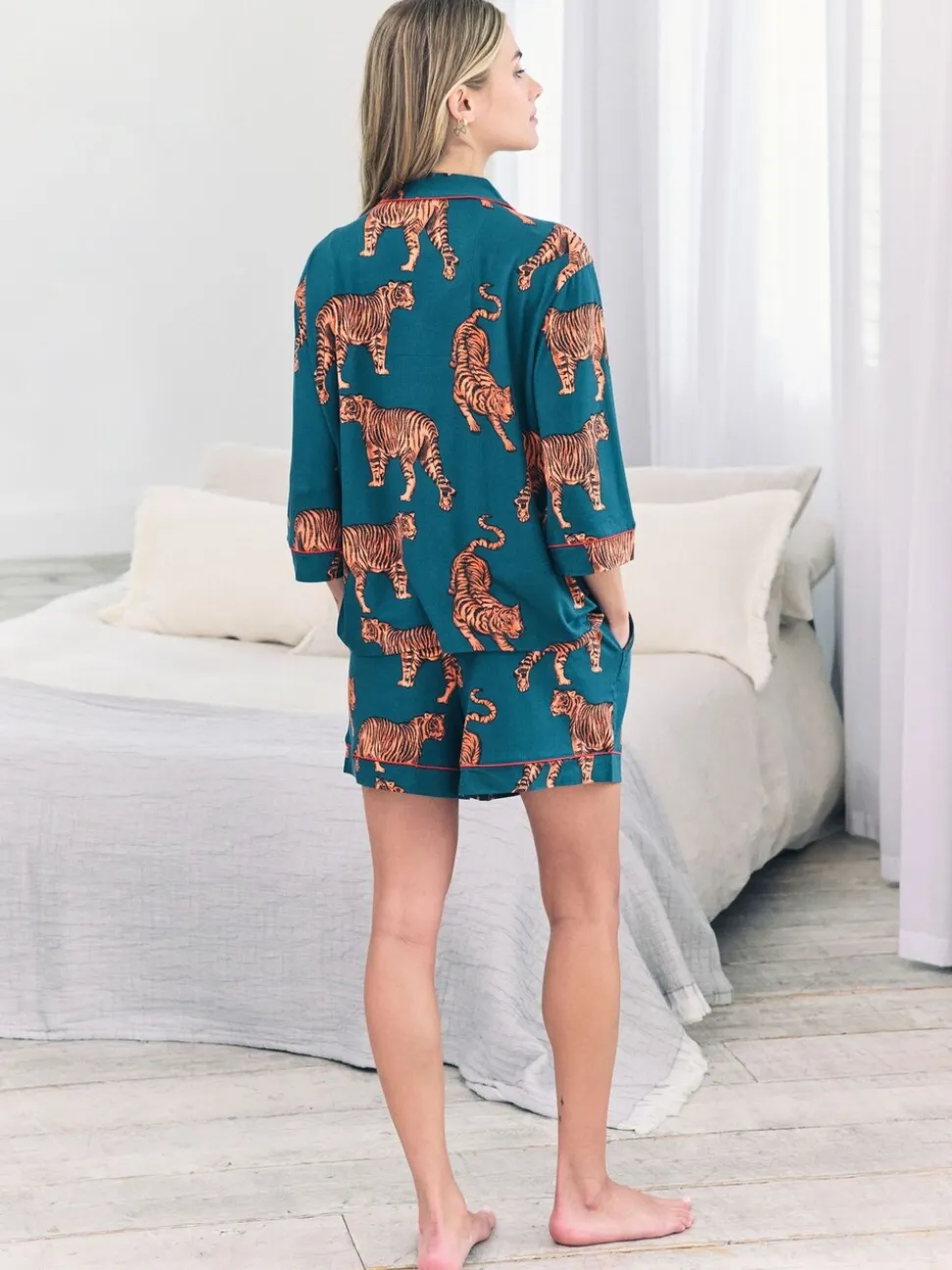 Chelsea Peers Tiger Print Long Pyjamas Set