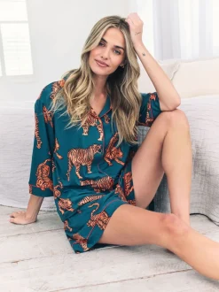 Chelsea Peers Tiger Print Long Pyjamas Set