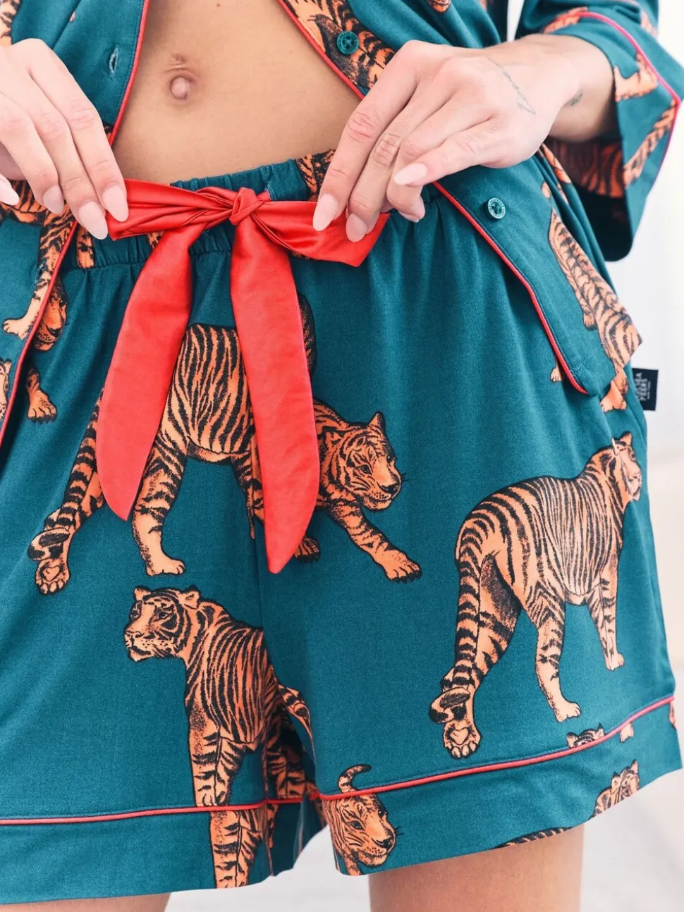 Chelsea Peers Tiger Print Long Pyjamas Set