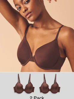 Chocolade nude - A-E Afvlakkende Ultimate Comfort Beha's 2 Verpakking